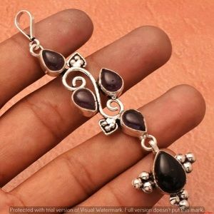 AMETHYST 5-STONE PENDANT w/ 925 18” SNAKE CHAIN